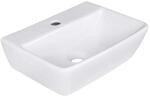 Belvit Waschbecken 40cm, H&auml;ngewaschbecken rechteckig, Keramik Lotus Waschtisch