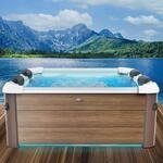 BRAST Whirlpool MSpa Oslo Amber mit Fester Au&szlig;enwand | LED-Beleuchtung in 20...