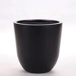 Pflanzk&uuml;bel Fiberglas, rund konisch D30xH30cm elegant schwarz-matt.