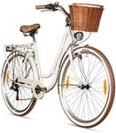 Bergsteiger Marseille 28 Zoll Damenfahrrad, ab 150 cm, Korb aus Rattan,