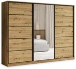 Masseno Schwebet&uuml;renschrank PINA 270/205/58 cm Kleiderschrank mit 4 Schubladen