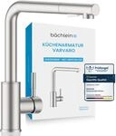 B&auml;chlein K&uuml;chenarmatur Varvaro &ndash; K&uuml;chen-Wasserhahn, Edelstahl geb&uuml;rstet 