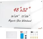 VEVOR Magnetisches Glas-Whiteboard, Wandtafel Trocken Abwischbare Tafel 120 x 80 cm,