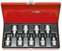 KS Tools 911.1386 1/2" Bit-Stecknuss-Satz, 9-tlg., TB20-TB60 mit Stirnlochbohrung