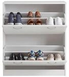 FineBuy Schuhkipper Wei&szlig; Kiel 75 x 87 x 24 cm Farbe mit 2 Klappen 20 Paar...