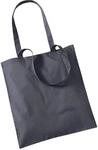 Westford Mill - Baumwoll-Tragetasche mit langen Henkeln One Size,Graphite Grey