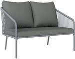 Outsunny Gartensofa 2-Sitzer Rattansofa mit Kissen Loungesofa Sitzgruppe,...