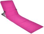 Spetebo Strandmatte klappbar mit Verstellbarer R&uuml;ckenlehne - pink - Liegematte