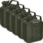 BW&reg; Benzinkanister Metall 5x 5 Liter - Kraftstoffkanister Bronzegr&uuml;n - RAL...