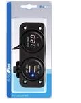 ProPlus Einbau Kit: Voltmeter 6-30V + USB Doppel-Steckdose 2x2100mA