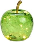 Wurm Dekoleuchte Apfel (XS) Glas, hellgr&uuml;n, Apfel Lampe mit LED Lichterkette,