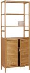 Mendler Hochschrank HWC-B18, Badschrank Badregal Schrank Regal, 2 T&uuml;ren 4