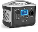 VEVOR Tragbare Powerstation, 600W Solargenerator, 493Wh LiFePO4-Akku-Backup mit...