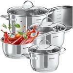 tectake&reg; 7-tlg. Topfset, Edelstahl Kochgeschirr, T&ouml;pfe Set mit Deckel,...