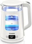 Elektrischer Wasserkocher mit Temperatureinstellung,1.7L Glas Wasserkocher mit