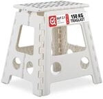 Relaxdays Klapphocker faltbar, 4er Set, Camping Hocker, gro&szlig;er Badhocker, bis...