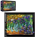 Reobrix 66701 Iris-Bausets, 3D-Blumen-Wandbild-Modellbausatz mit Rahmen,...