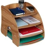 Relaxdays Dokumentenablage, 4 F&auml;cher, Briefablage, B&uuml;ro Organizer f&uuml;r A4 Papier,