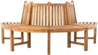 DELUKE Baumbank VEGAD Holz Teak 200x100x90 cm | Halbrunde Sitzbank Mit Lehne...