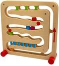 goki 53819 - Kugelbahn mit Fingerfahrstuhl, Innovatives Holzspielzeug mit motorischem