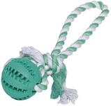 Nobby Vollgummi Ball mit Seil DENTAL LINE Ball: &Oslash; 7 cm; Ball mit Seil: 30 cm