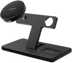 FIXED Kabellose 3-in-1-Ladestation f&uuml;r iPhone, Apple Watch und Airpods Schwarz