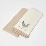 Homescapes 2er-Set saugf&auml;hige Geschirrt&uuml;cher Waffelpiqu&eacute; beige & naturwei&szlig;,