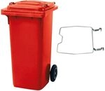 BRB M&uuml;lltonne MGB 120 Liter, mit Klemmring f&uuml;r M&uuml;lls&auml;cke (rot)