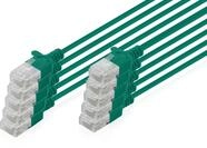 DIGITUS LAN Kabel Cat 6 &ndash; 3 m &ndash; 10 St&uuml;ck &ndash; Slim &ndash; U/UTP &ndash; Gr&uuml;n | 1 Gbit/s
