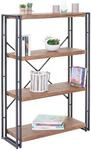 Mendler B&uuml;cherregal HWC-A27, Standregal Wohnregal, 121x80cm 3D-Struktur 4...