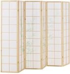 Homestyle4u Paravent Raumteiler 6-teilig Natur Holz Bambusmuster Raumtrenner