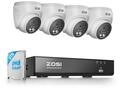 ZOSI 4K PoE &Uuml;berwachungskamera Set Aussen, 4X 8MP Kameras mit 2-Wege-Audio