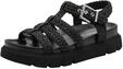 Tamaris Damen Sandalette mit Keilabsatz, schwarz, 37 EU