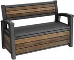 Keter Gartenbank mit Stauraum 227 l, Holzoptik Walnuss, wetterbest&auml;ndig,...