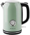 EMERIO Wasserkocher Retro Style | 2200 Watt | 1.7 Liter | Edelstahlgeh&auml;use 
