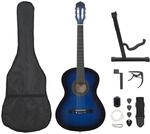 vidaXL 12-teiliges Gitarrenspiel f&uuml;r Anf&auml;nger, 4/4 39 Zoll, Blau