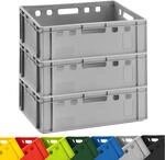 BURI 3x Fleischkiste E2 Fleischerkiste Grau 60x40x20cm Metzgerkiste Lagerkisten