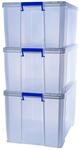 BANKERS BOX ProStore Gro&szlig;e Aufbewahrungsboxen mit Deckel aus Plastik, Set mit 3