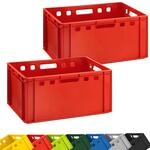 Fleischkiste E3 2er Set Eurobox 60x40x30 cm Rot Stapelbar Lagerkiste Robust |...