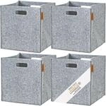 Miqio&reg; Design Aufbewahrungsbox Filz 4er Set | 30x30x30 cm | Organizer Faltbox 