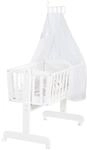 roba Babywiege 40 x 90 cm aus Holz - Fox & Bunny - Stubenwagen & Wiege mit Rollen -