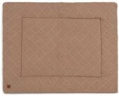 Jollein Krabbeldecke f&uuml;r Baby - Check Knit, Biscuit - 60% Baumwolle, 40% Acryl -