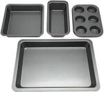 Relaxdays Backformen Set, 4-TLG., Muffinblech, Kastenform, 2X Bratform,
