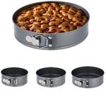 Relaxdays Springform 4er Set, rund, &Oslash; 18, 20, 22, 24 cm, Edelstahl,