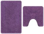 vidaXL Anti-Rutsch Badematten-Set 2 pcs Lila PP, Rutschfester Badematte,...