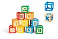 Hape ABC-Spielsteine, 10-teilig - Holzbaustein-Set, Stapeln und Sortieren, Baukl&ouml;tze
