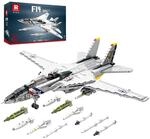 Reobrix F-14 Fighter Bauspielzeug-Set, Milit&auml;r-Tomcat Kampfflugzeug Modell f&uuml;r