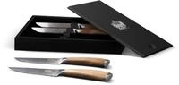 K&auml;fer Damast Steakmesser Set mit Olivenholzgriff &ndash; 4 Steakmesser aus...