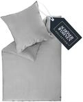 SCH&Ouml;NER WOHNEN Satin Bettw&auml;sche 200x200 Baumwolle Grau - Luxus Bettw&auml;sche-Set