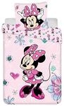 Disney Kinderbettw&auml;sche Minnie Mouse Herzen Rosa Bl&uuml;ten Herzen Bettdecke 160...